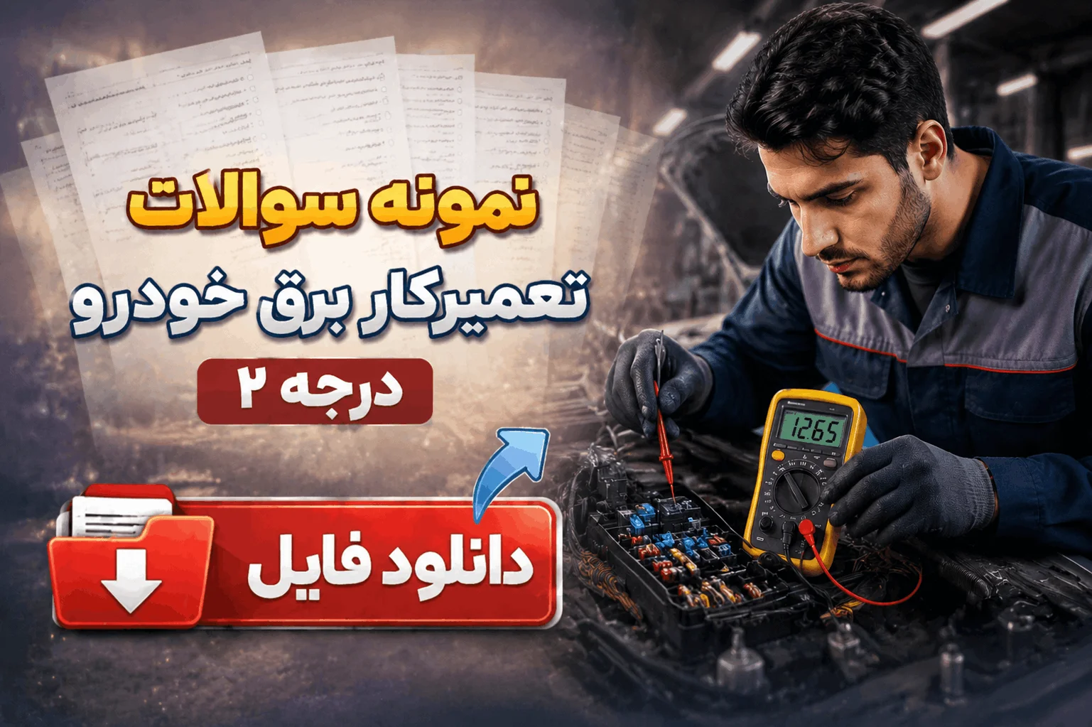 نمونه سوالات تعمیرکار برق خودرو درجه 2